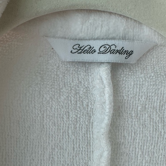 Bask- Baskpoolside - white & pink jacket - Women's White & pink Toweling Blazer - Picture 7 of 12